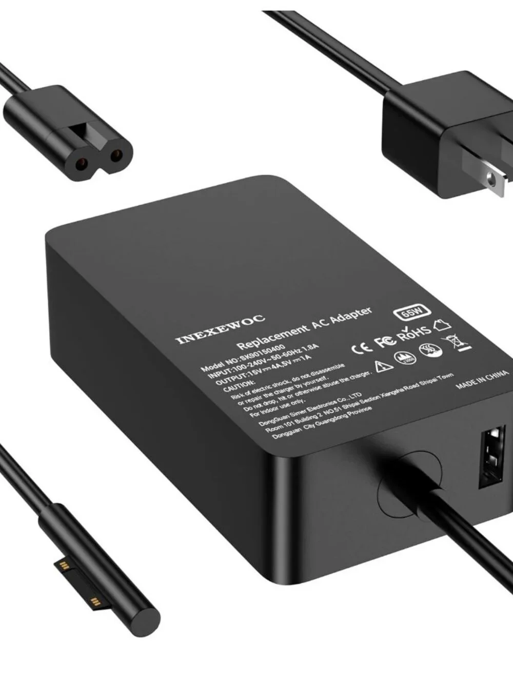 65W Surface Pro Charger Compatible with Microsoft Surface Pro 11,10, 9, 8, 7+, 6